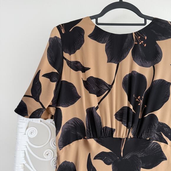 Ann Taylor Dress 4 Silk Floral Studio Collection Flutter Sleeve A line Romantic - Picture 3 of 9